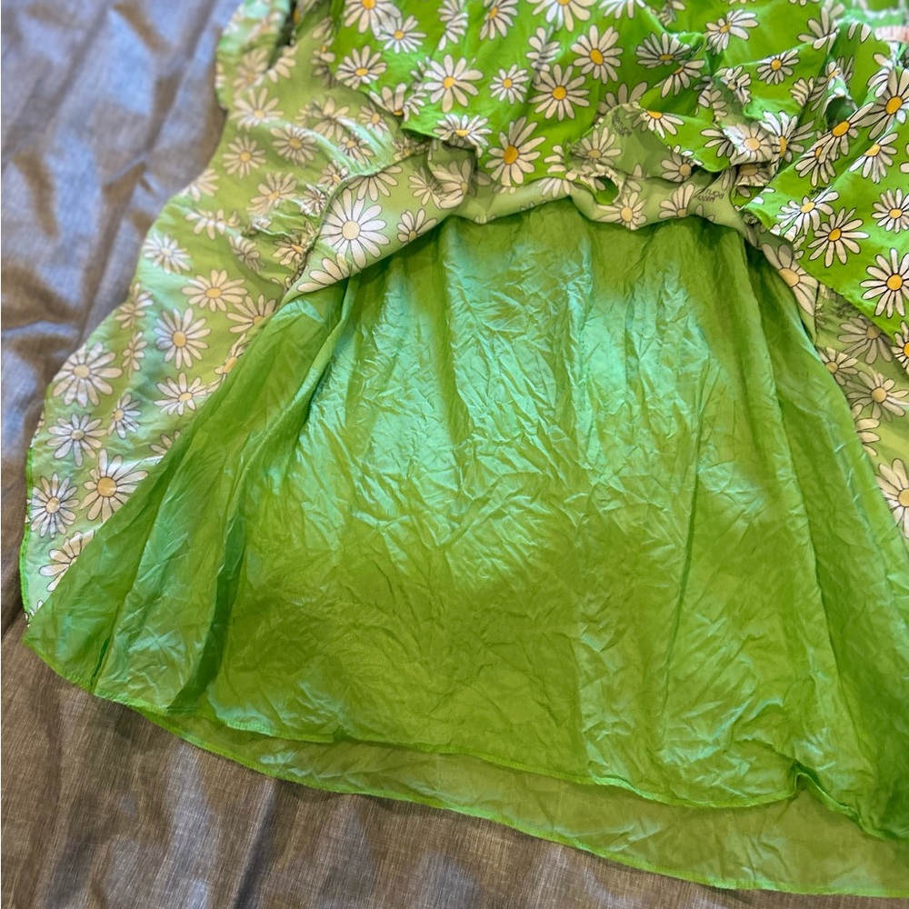 BOUTIQUE MOSCHINO Dress Green Daisy Off Shoulder - Picture 11 of 14